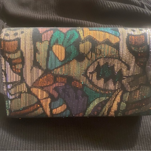 Vintage La Regale metallic abstract pattern evening bag - Picture 2 of 12